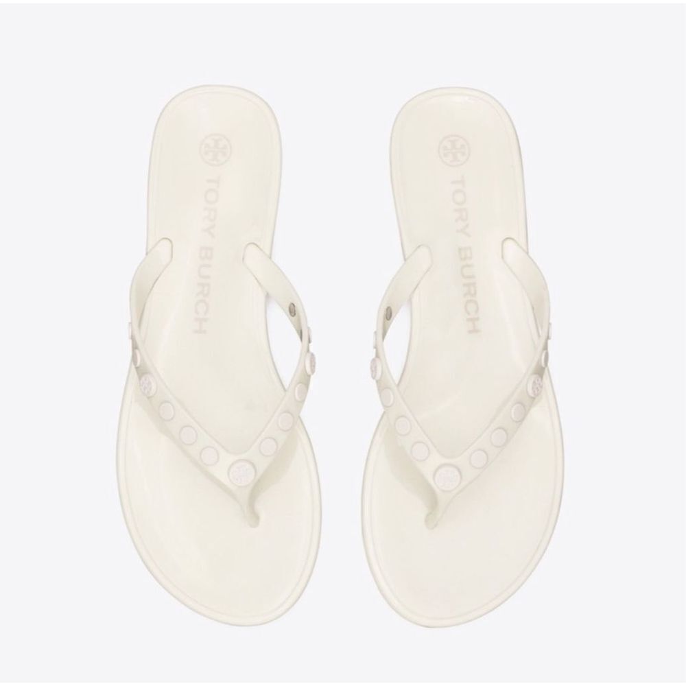 Tory Burch Studded Jelly Sandals Flip Flop Sandal Ivory White Size 7